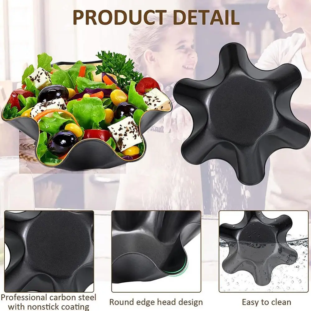 

Corrosion Resistance Baking Bowl Carbon Steel Tortilla Saving Time Effort Flower-shaped Baking Pan Flower-shaped Non-stick 2023