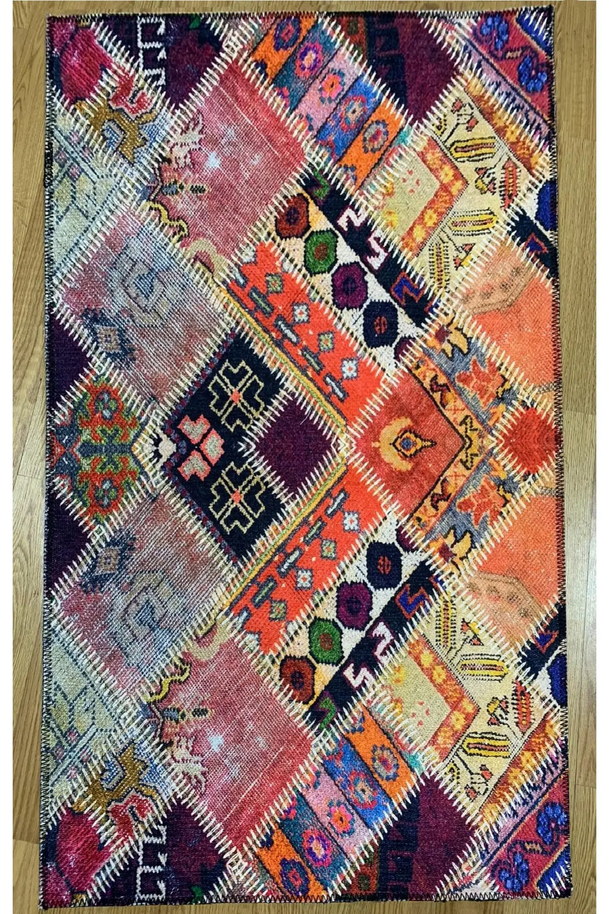 

Хлопковый нескользящий ковер, высококачественный богемный ковер ручной работы, разноцветный тканый ковер в стиле пэчворк (можно стирать на...