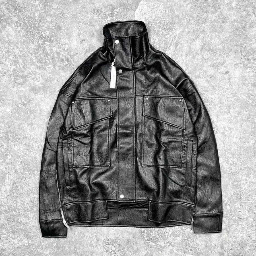 

Luxury Brand high quality Black Arnodefrance Men Women 1:1 Best Quality Coats ADF Leather Functional tooling zipper Jacket
