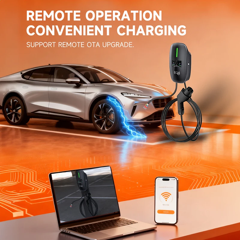 Фото GBT 7KW 32A Настенное зарядное устройство для электромобилей Станция быстрой зарядки Настенная зарядная станция для электромобилей для электромобилей №3
