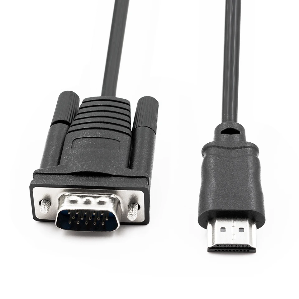 Кабель HDMI-VGA для ПК, настольного компьютера, ноутбука, компьютера, монитора, проектора, HDTV, Raspberry Pi, Roku, штырь-штырь, 150 см, черный
