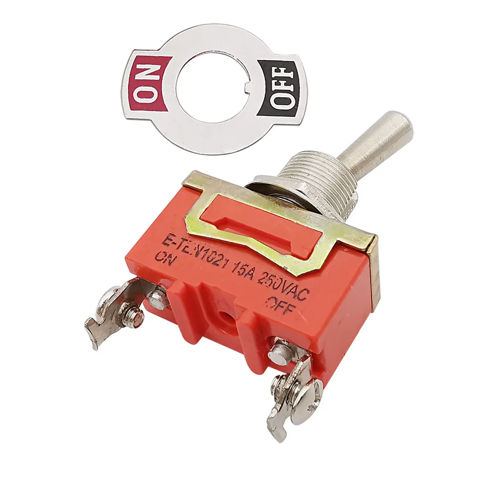 1 шт., быстрое ВКЛ./ВЫКЛ., переключатель питания SPST с 2 ножками и винтовыми клеммами, 15 А, 250 В переменного тока