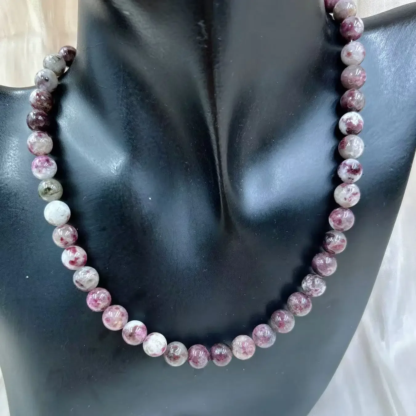 8 мм 4 круглый натуральный камень сливовый турмалин кварцевый браслет ожерелье