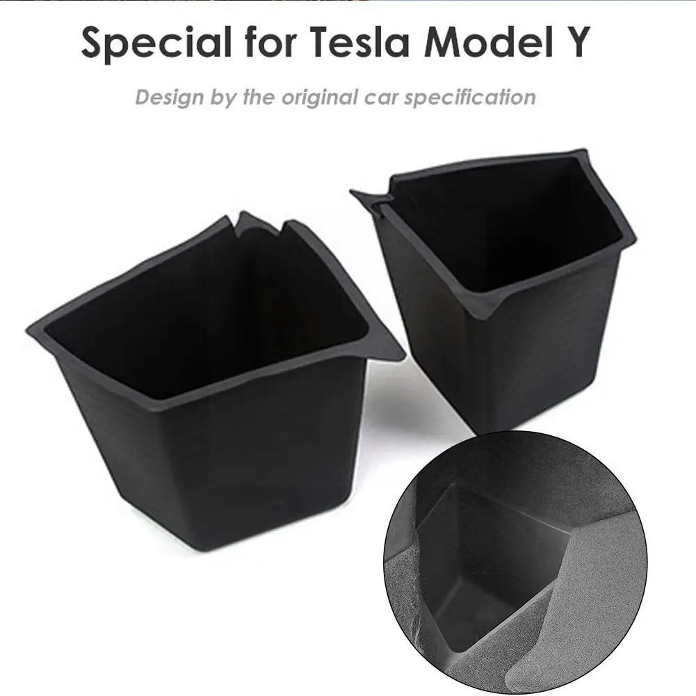 

For Model Y 2022 2021 2020 Trunk Sides Storage Bins Cargo Compartment Liners Tpe Box Boot Organizer Without Carpet L P2y1