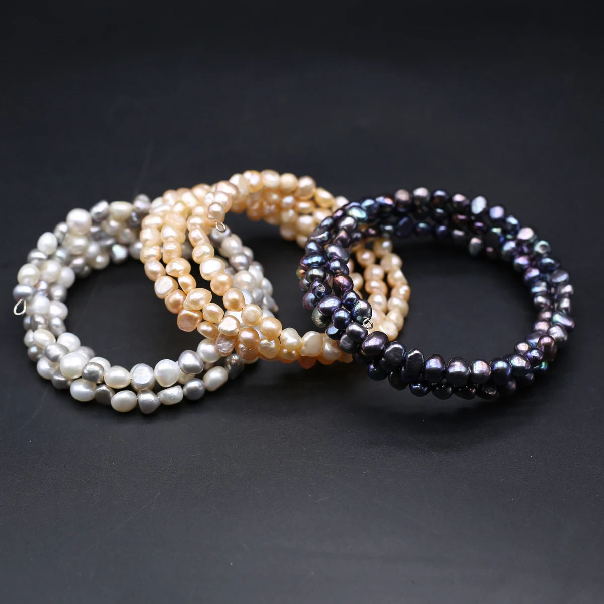 

100% Natural Pearl Bracelets Irregural Shape Elasticity 7-8mm Pearl Beaded Bracalet Wedding Party Accessories Length 19cm