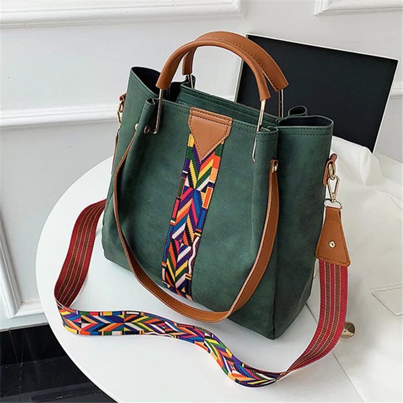 

Female Shoulder Bags Vintage Pu Leather Daypack Brown Casual Travel Bag Retro Student Bag Shoulder Bags