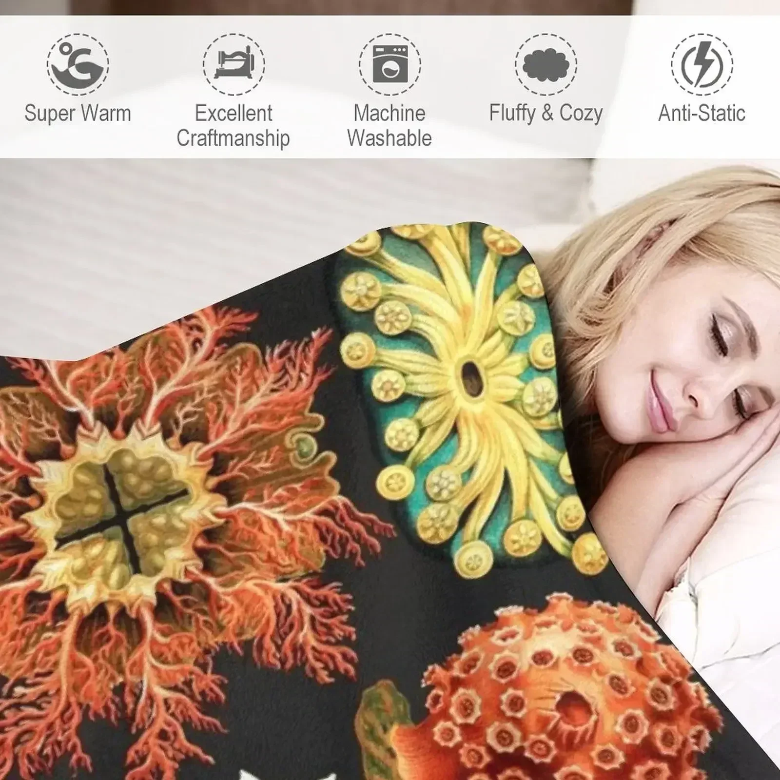 Одеяло Artforms in Nature от Ernst Haeckel тонкие одеяла из фланелевой ткани