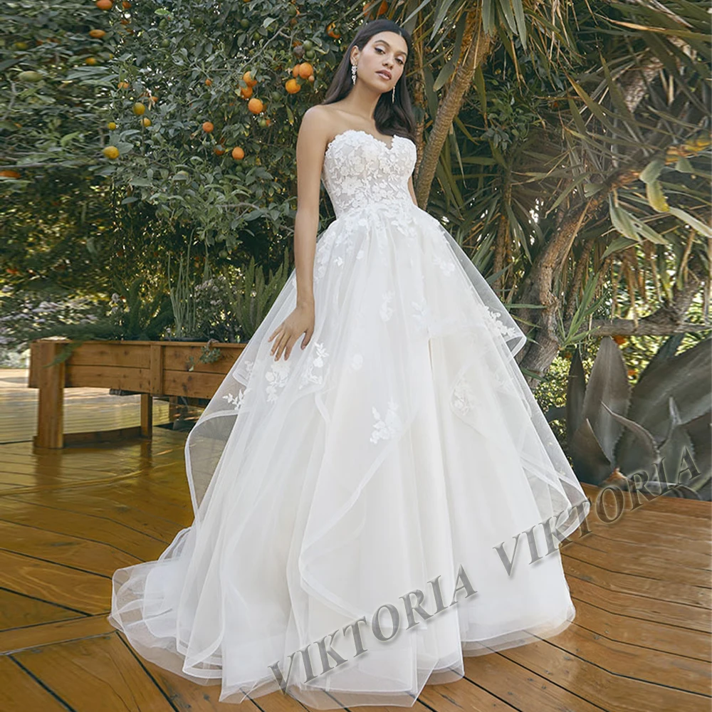 

VIKTORIA Delicate 2023 Wedding Dresses For Bride Tiered Sweetheart Tulle A-LINE Appliques Women Vestidos De Novia Made To Order