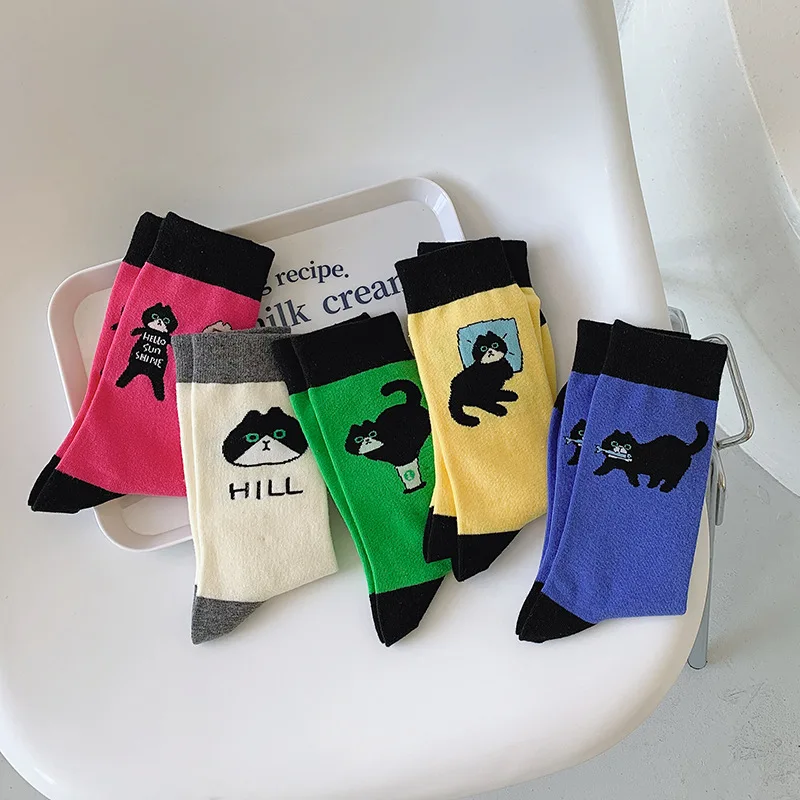Lolita Skateboard Cotton Socks Women Cute Pattern Hip Hop Crew JK Socks Funny Novelty Animal Socks Cool Harajuku Designer Socks