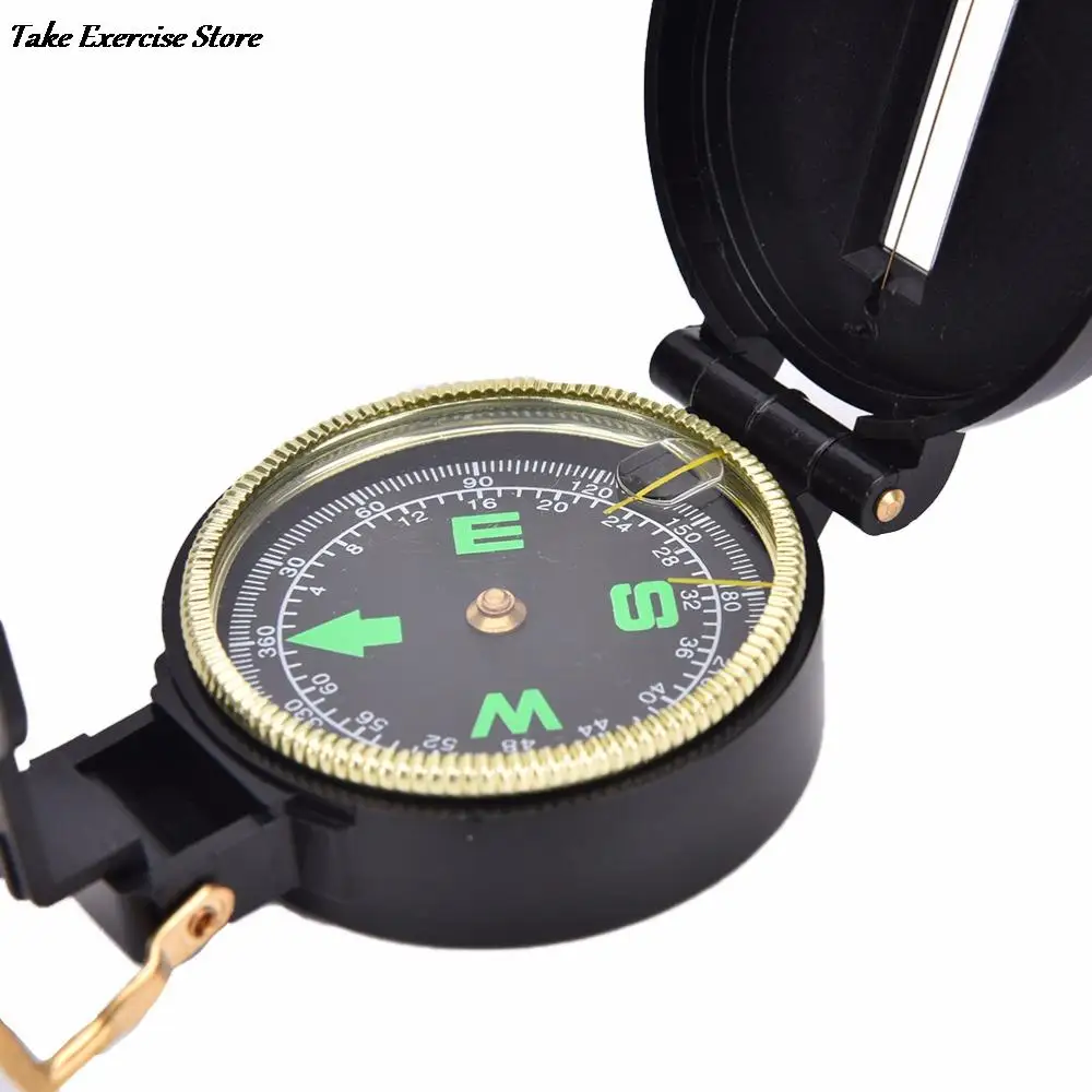 

Army Green Portable Folding Lens Compass Military Multifunction Compass Boat Compass Dashboard Dash Mount Outdoor Tools