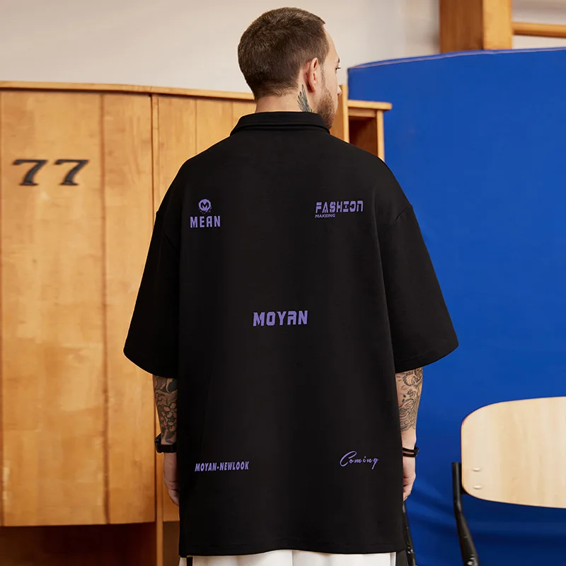 Модный бренд размера плюс мужской толстый обратный воротник из хлопка простой и