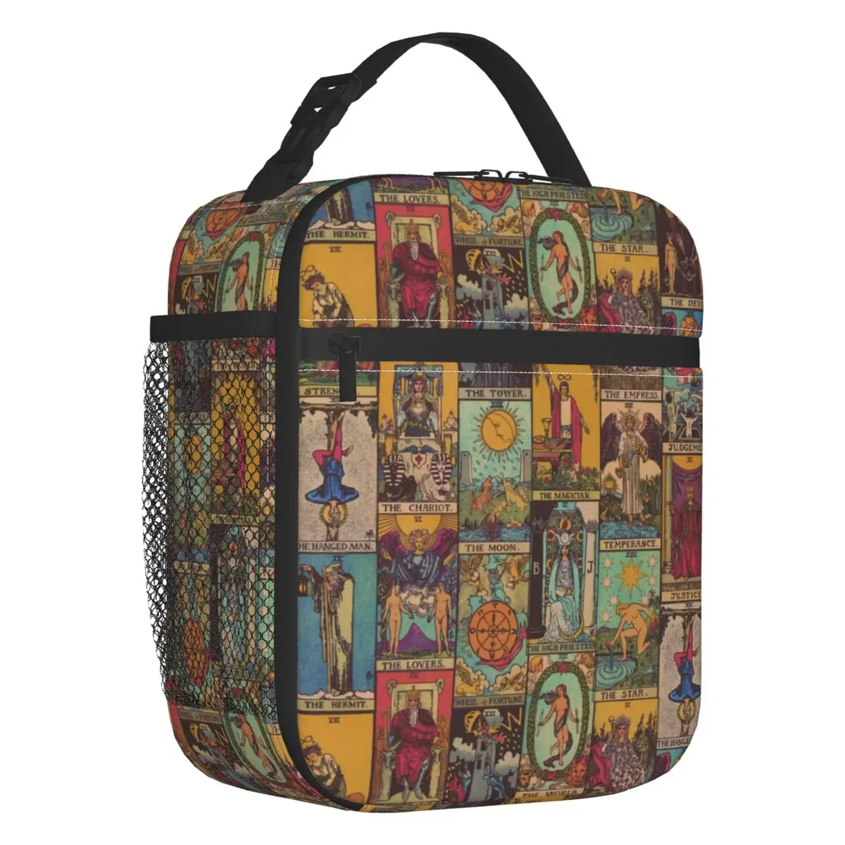 The Major Arcana Of Tarot Patchwork Insulated Lunch Bag Portable Occult Witch Thermal Cooler Bento Box Office Picnic Travel