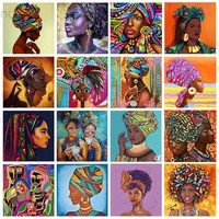 diy 5d diamond painting african black woman cross stitch full drill square round diamond embroidery colorful picture home decor