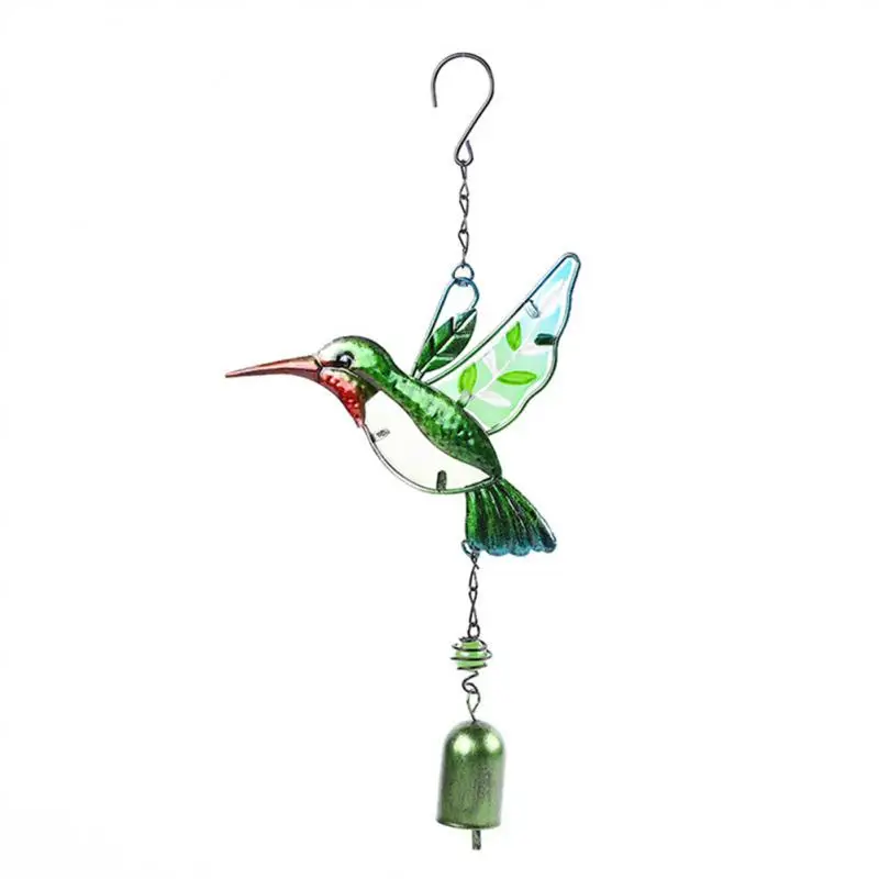 

High Quality Glass Crafts For Wall Window Door Wrought Iron Hummingbird Wind Chimes Pendant Bird Wind Chime Pendant Gardening