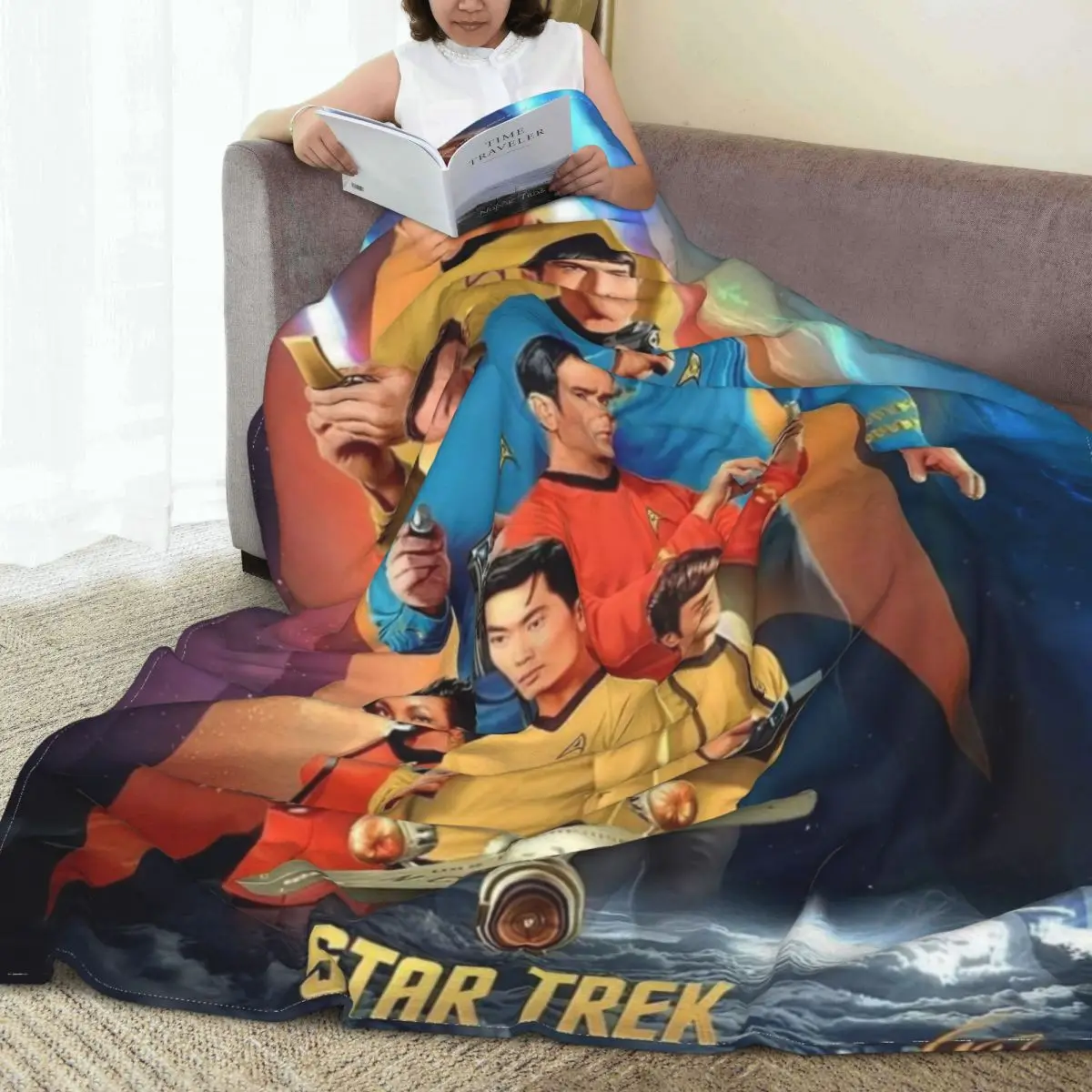 

Star Trek Super Soft Blankets American Science Fiction Travel Throw Blanket Winter Custom DIY Flannel Bedspread Sofa Bed Cover