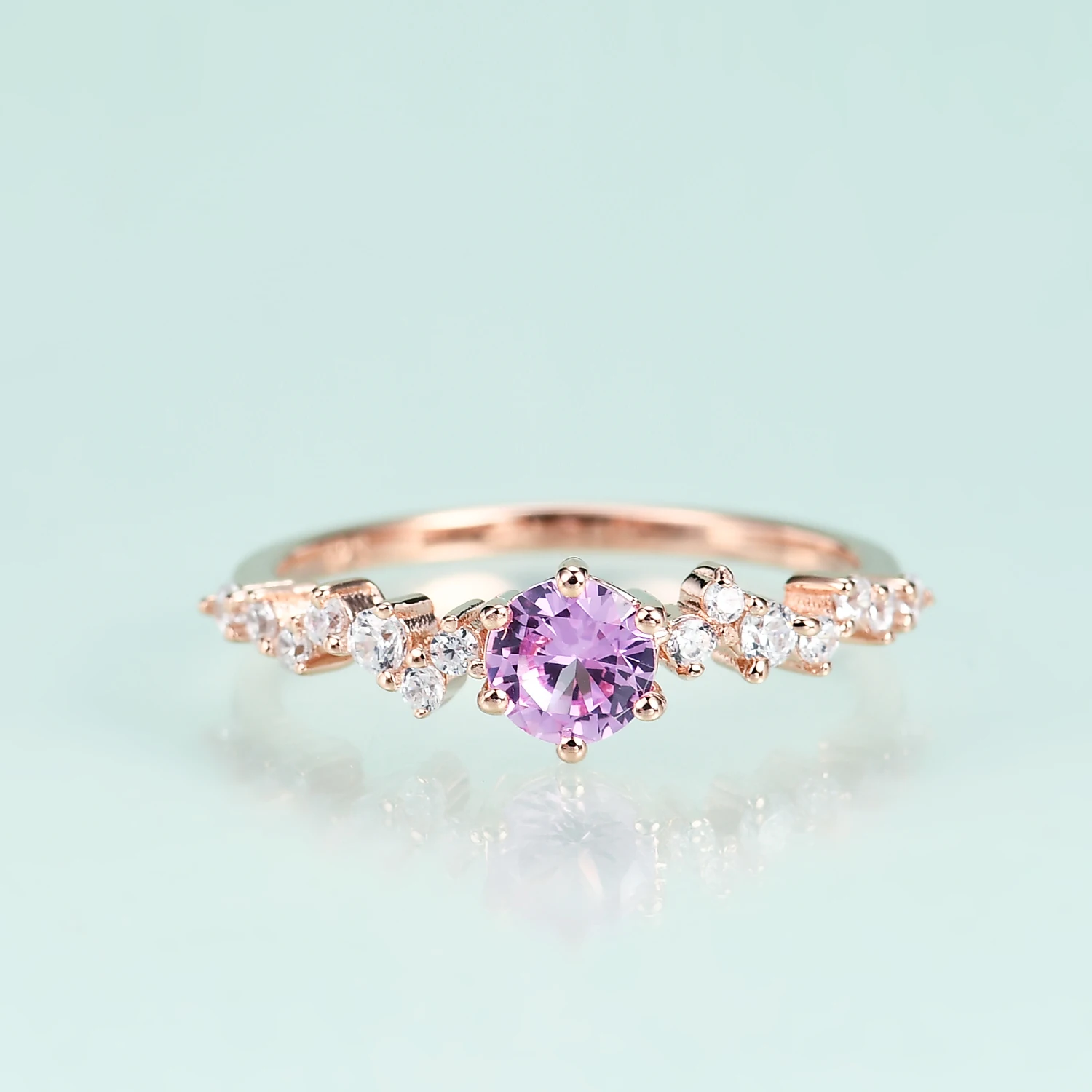 

Обручальное кольцо GOLUCA для женщин, 18 К, 14 к, 10 к, розовое золото 925 пробы, серебро, лаборатория, розовый сапфир, космический центр, Помолвочные кольца
