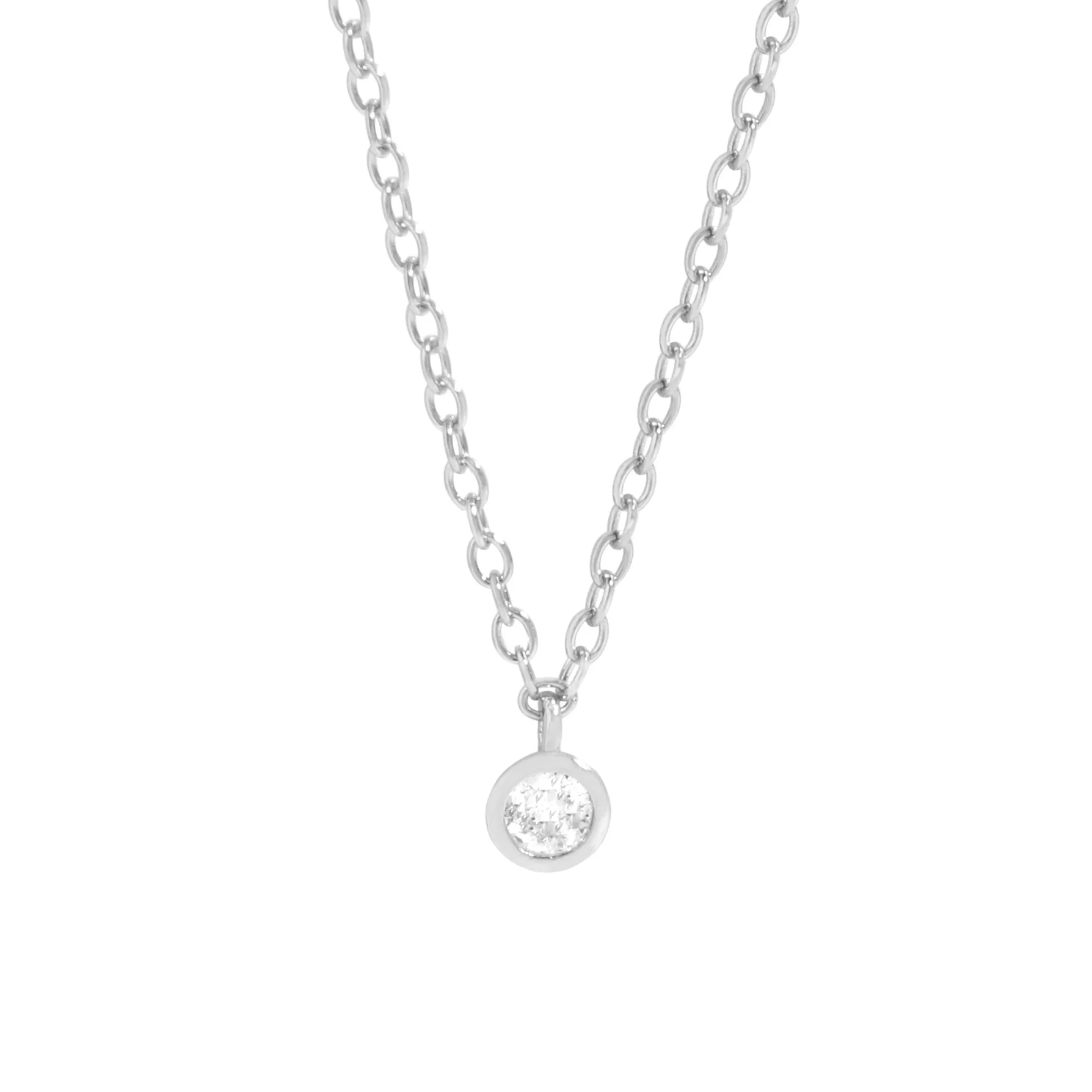 

Classic Women's 925 Sterling Silver Necklace Gold Round Zircon Clavicle Chain Simple Fashion Jewelry Couple Holiday Love Gift