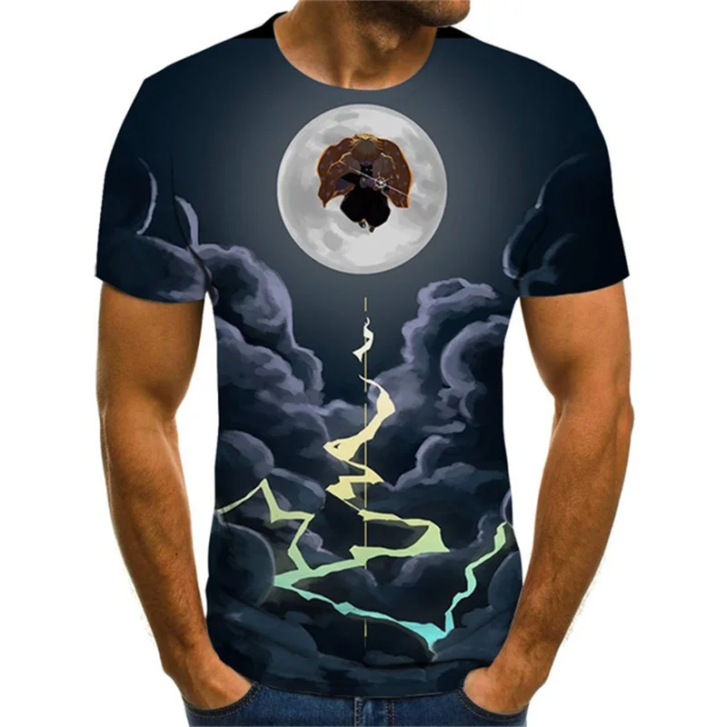 

Футболка мужская с коротким рукавом и 3D-принтом, с круглым вырезом