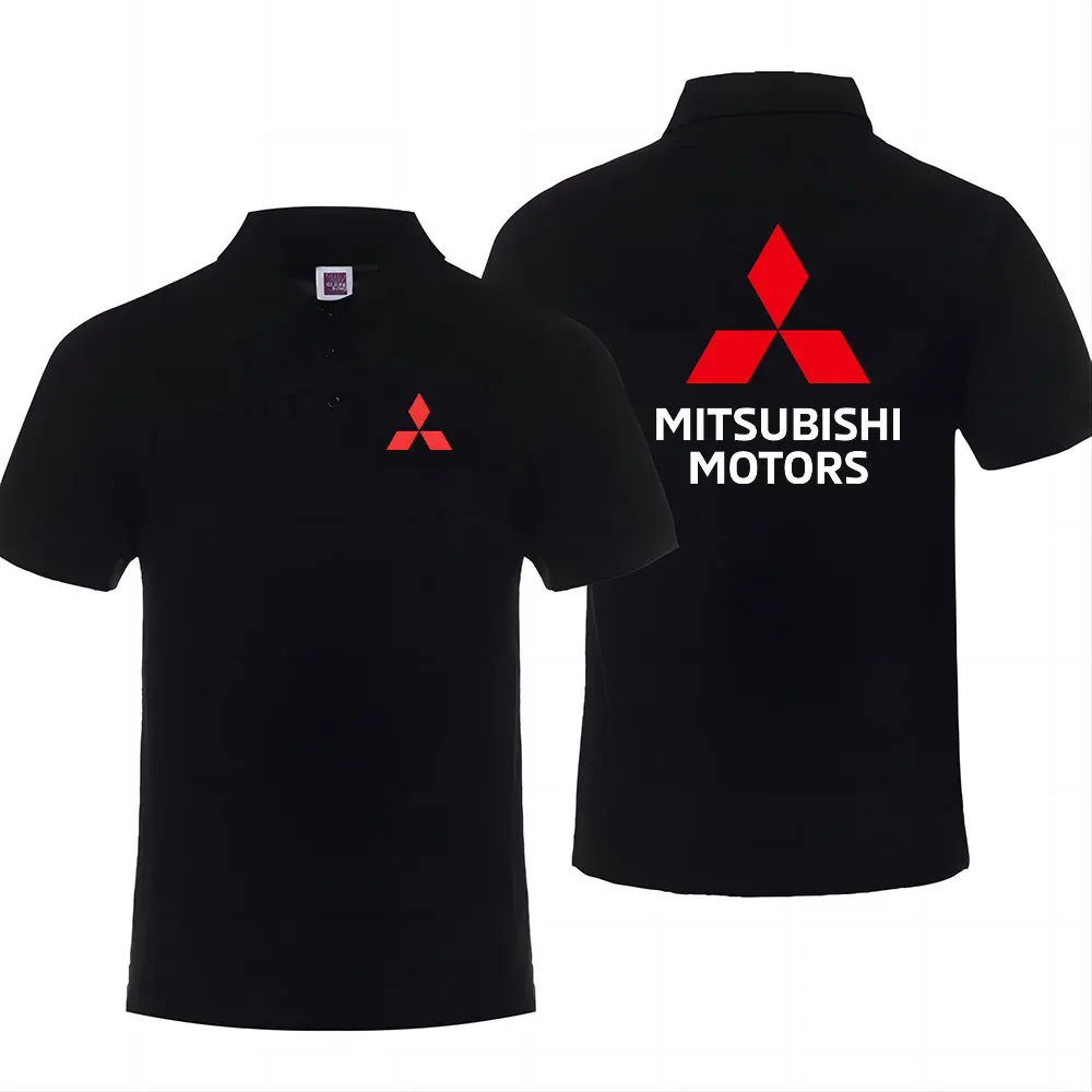 

Car Mitsubishi Printed Business Casual Sports Solid Color Short Sleeve Men's Popular Lapel Cotton Quality Polo Shirt