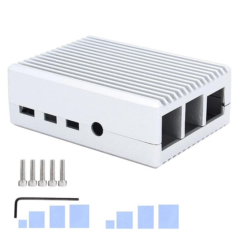 

For Raspberry Pi 4 Case, Pi 4 Heavy Duty Aluminum Alloy Passive Cooling Case For Raspberry Pi 4 Model B Only-Silver