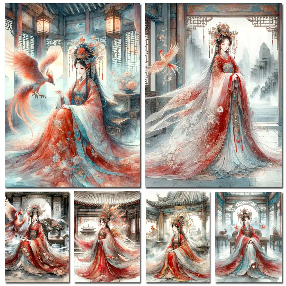 

Китайская алмазная живопись, древняя имперация, полная Алмазная мозаика, новая серия, искусство, вышивка Фениксом, набор для домашнего декора