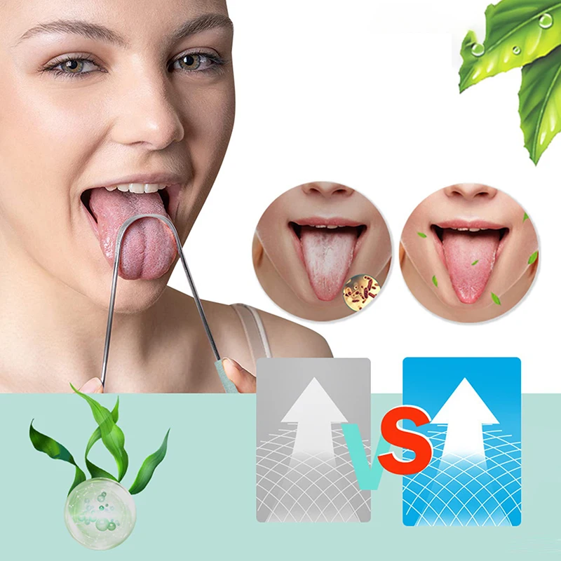 Скребок для языка из нержавеющей стали щетка удаления неприятного дыхания