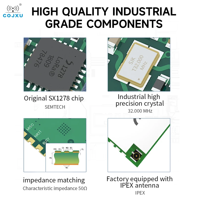 433/470 МГц SX1278 LoRa широкоформатный спектр 2 Вт Мощность SPI 33dBm COJXU флуоресцентная