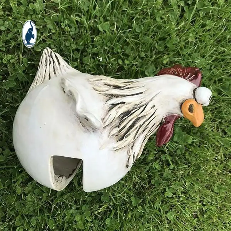 

Courtyard Decoration Garden Decor Statues Animal Modeling Funny Fence Decoration Resin Spoof Cock Ornaments Gardening Supplies