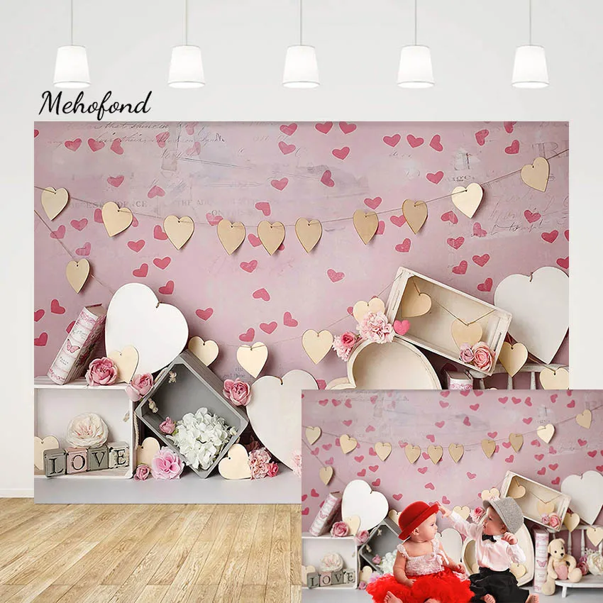 

Фон Mehofond для фотосъемки на День святого Валентина, 14 февраля, романтический фон для романтической вечеринки с изображением милой розы, деко...