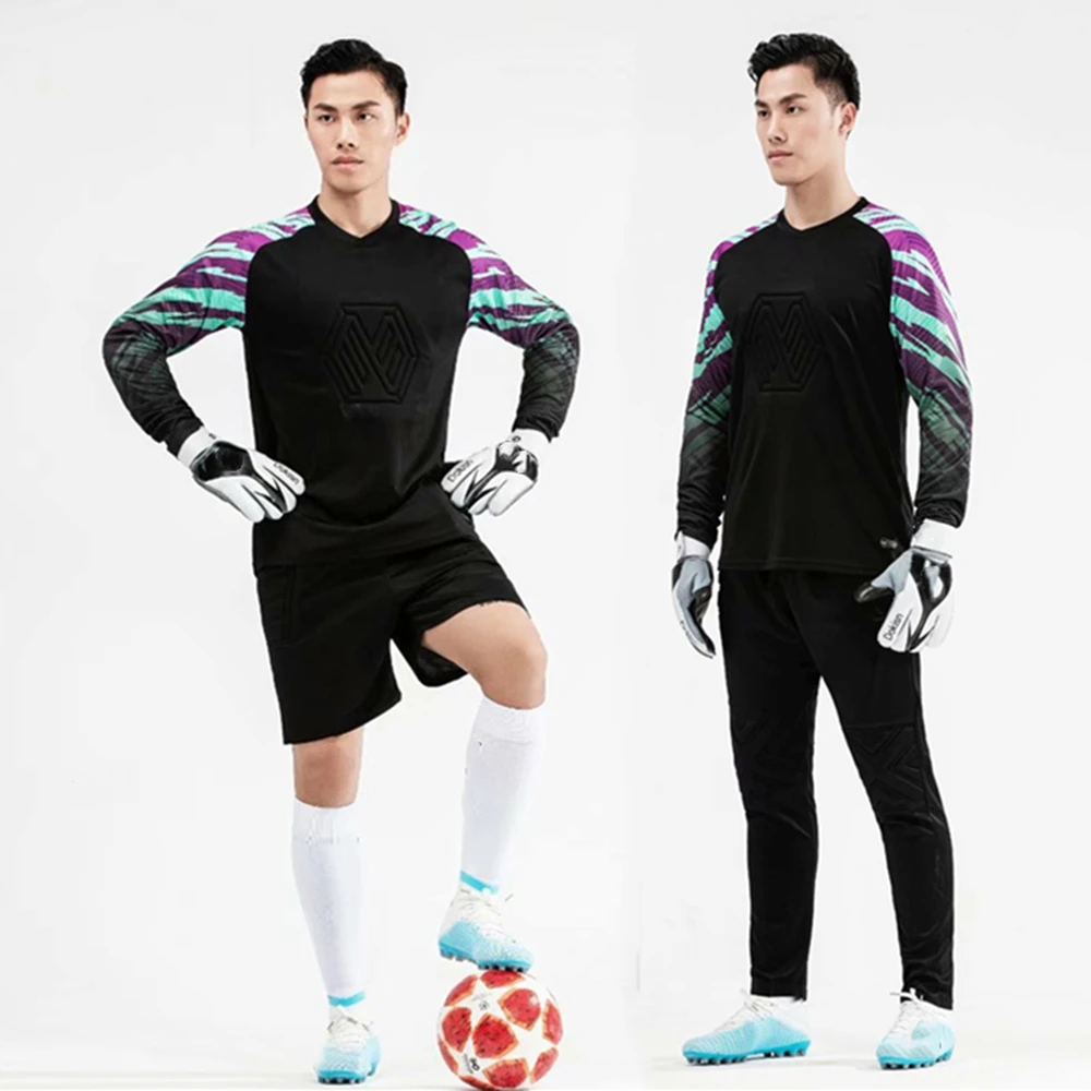 Детский и взрослый футбольный комплект из Джерси для детей мужчин форма вратаря