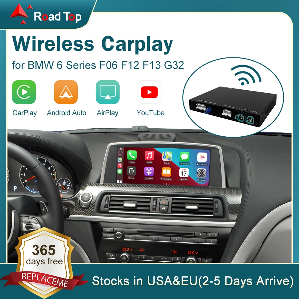 

Wireless CarPlay for BMW 6 Series F06 F12 F13 G32 2010-2020 CIC,NBT,EVO, with Android Auto Mirror Link AirPlay Car Play Function