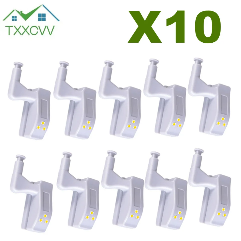 

10/PCS LED Under Cabinet Light Universal Wardrobe Light Sensor Led Armario Inner Hinge Lamp For Cupboard Closet Kitchen NightLam