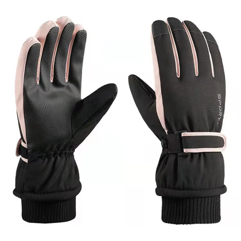 

Зимние лыжные перчатки женские спортивные ветрозащитные утолщенные бархатные нескользящие перчатки для сенсорного экрана теплые перчатк...