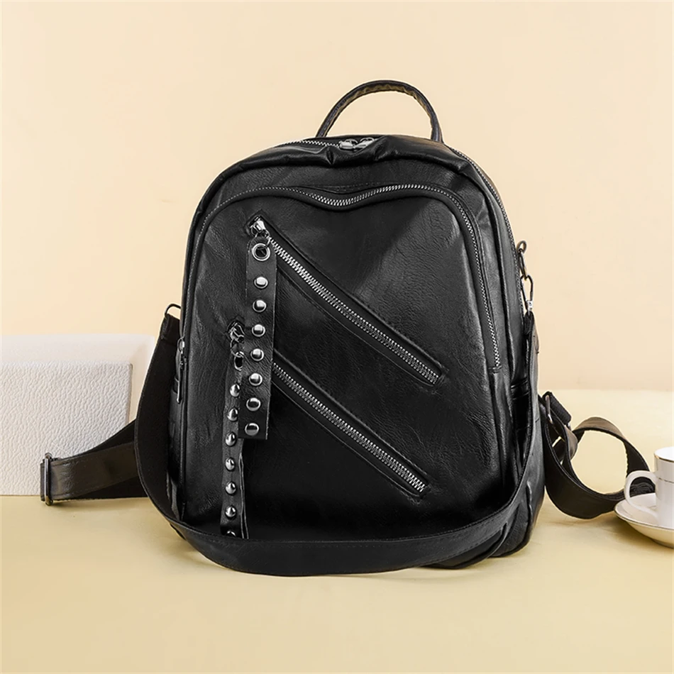 

Fashion Women Backpack Designer Luxury Soft PU Leather Travel Shoulder Bags Casual High Quality School Bag for Teenager Handbags