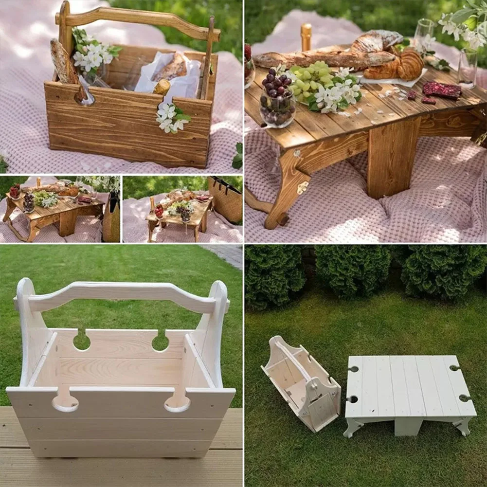 

Tourist Table Fold Solid Wood Table Camp Shelf Camping Equipment Outdoor Garden Furniture Picnic Dining Chairs Camping and Trips