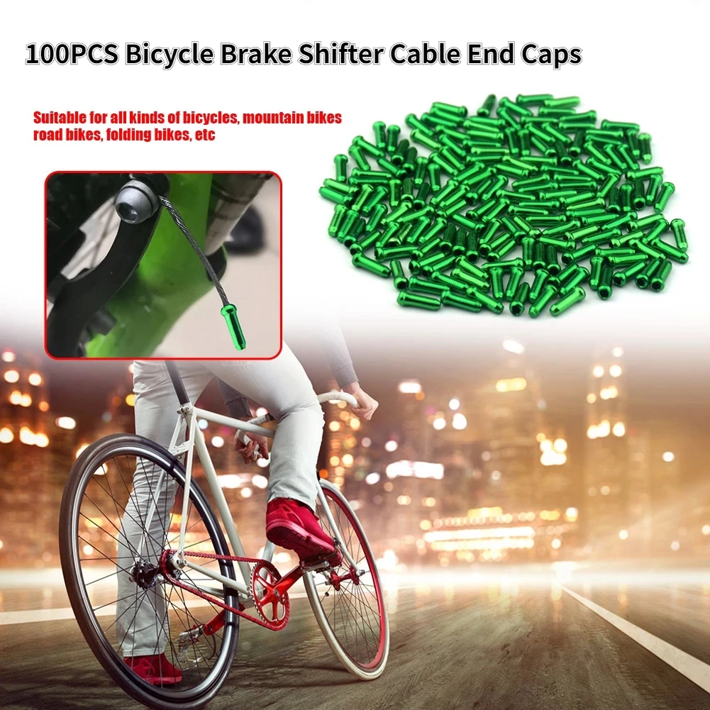 

100 шт., алюминиевые тормозные наконечники для велосипеда