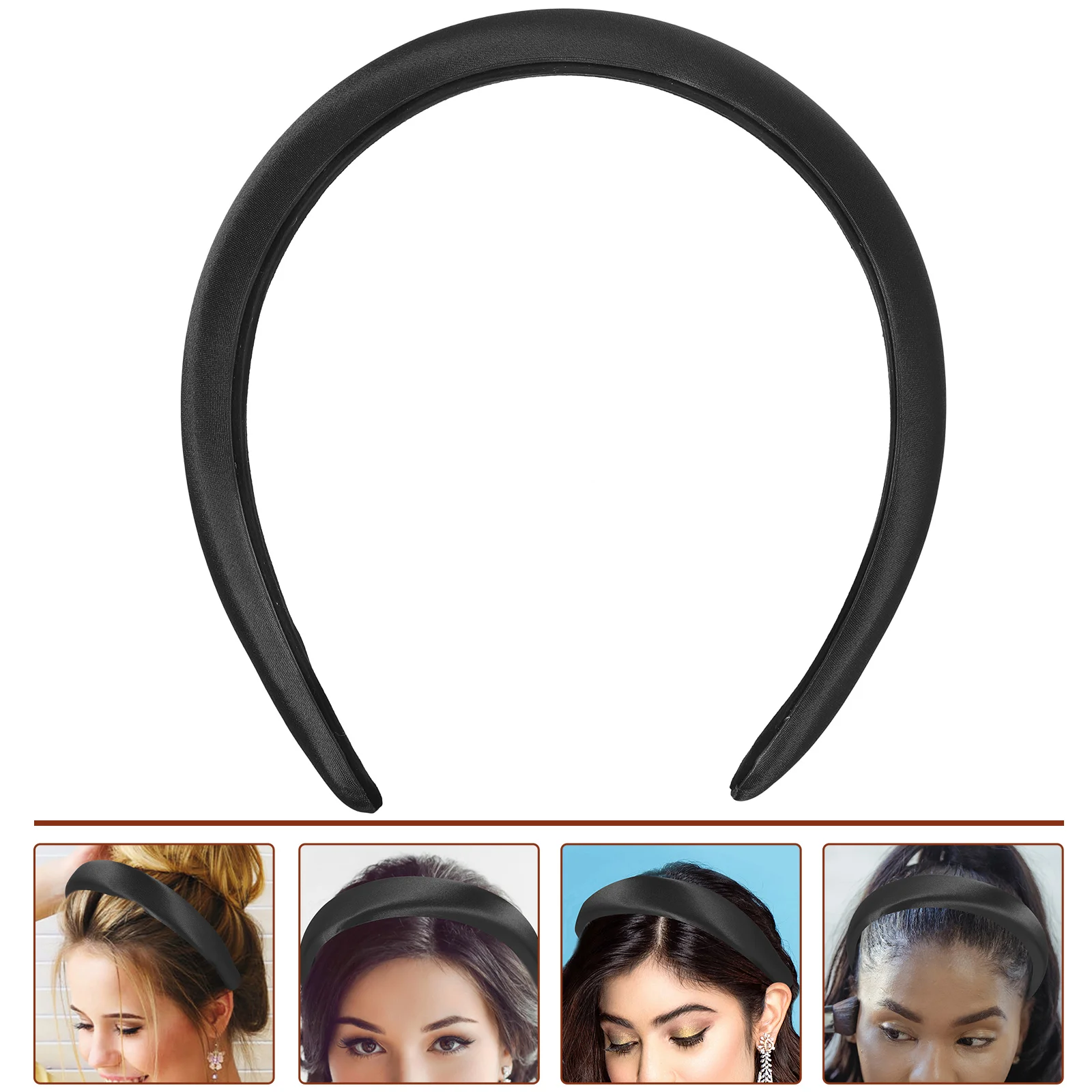 

Headband Wide Padded Women Satin Bands Women's Hair Makeup European American Plain Fabric Puffy Girl Accessories