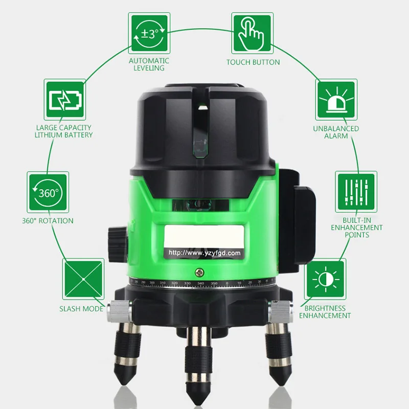 5-линейный лазерный инфракрасный уровень высокоточный автоматический прибор для