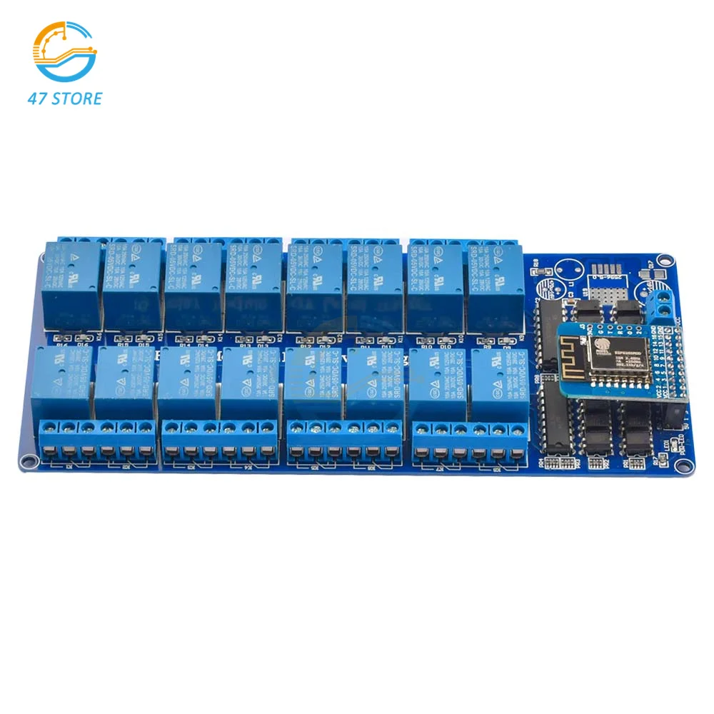 

Реле канала с поддержкой Wi-Fi, постоянный ток 5 В, 12 В, 16 дюймов, встроенный модуль ESP8266WIFI, микроконтроллер с интерфейсом, реле питания для Arduino, ...