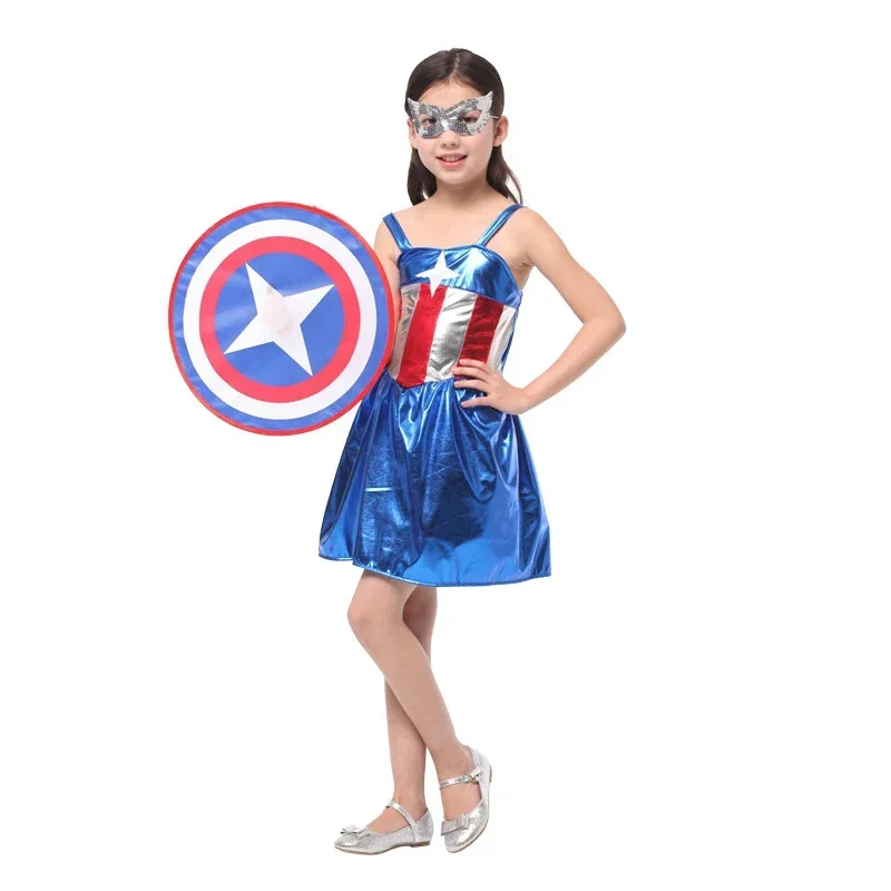 Детский костюм капитана Америки платье с маской наряды для дня рождения костюмы