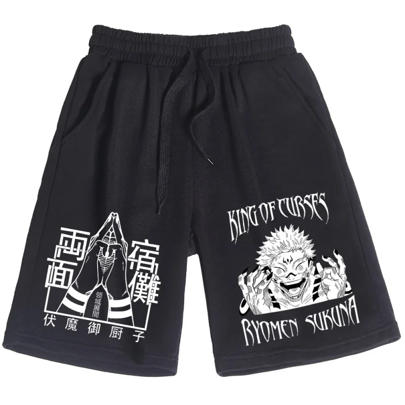 

New Anime Short Pants Jujutsu Kaisen Ryomen Sukuna Printed Shorts Harajuku Fashion Cartoon Summer Beach Shorts Running Shorts