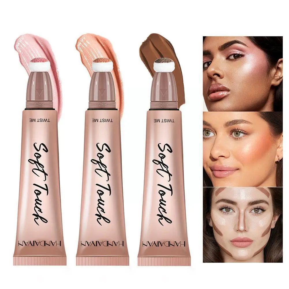 

Liquid Blush Beauty Wand Face Lasting Shimmer Highlight Natural 6 Blush Pen Colors Contour Makeup Cream Applicator B8Q4