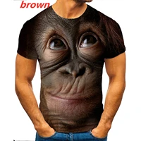 fashion short sleeved 3d gorilla funny monkey t shirt european and american fashion slim t shirt hip hop tee shirts