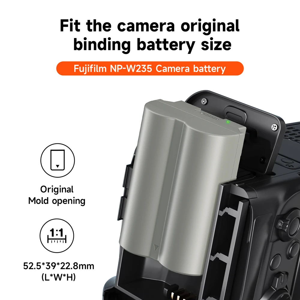 Фото Аккумулятор 2550mAh NP-W235 USB-C NP W235 + двойное зарядное устройство LCD USB для камеры Fujifilm X-T4 X-T5 GFX 100S GFX 50S II VG-XT4 X-S20 X-H2 №5