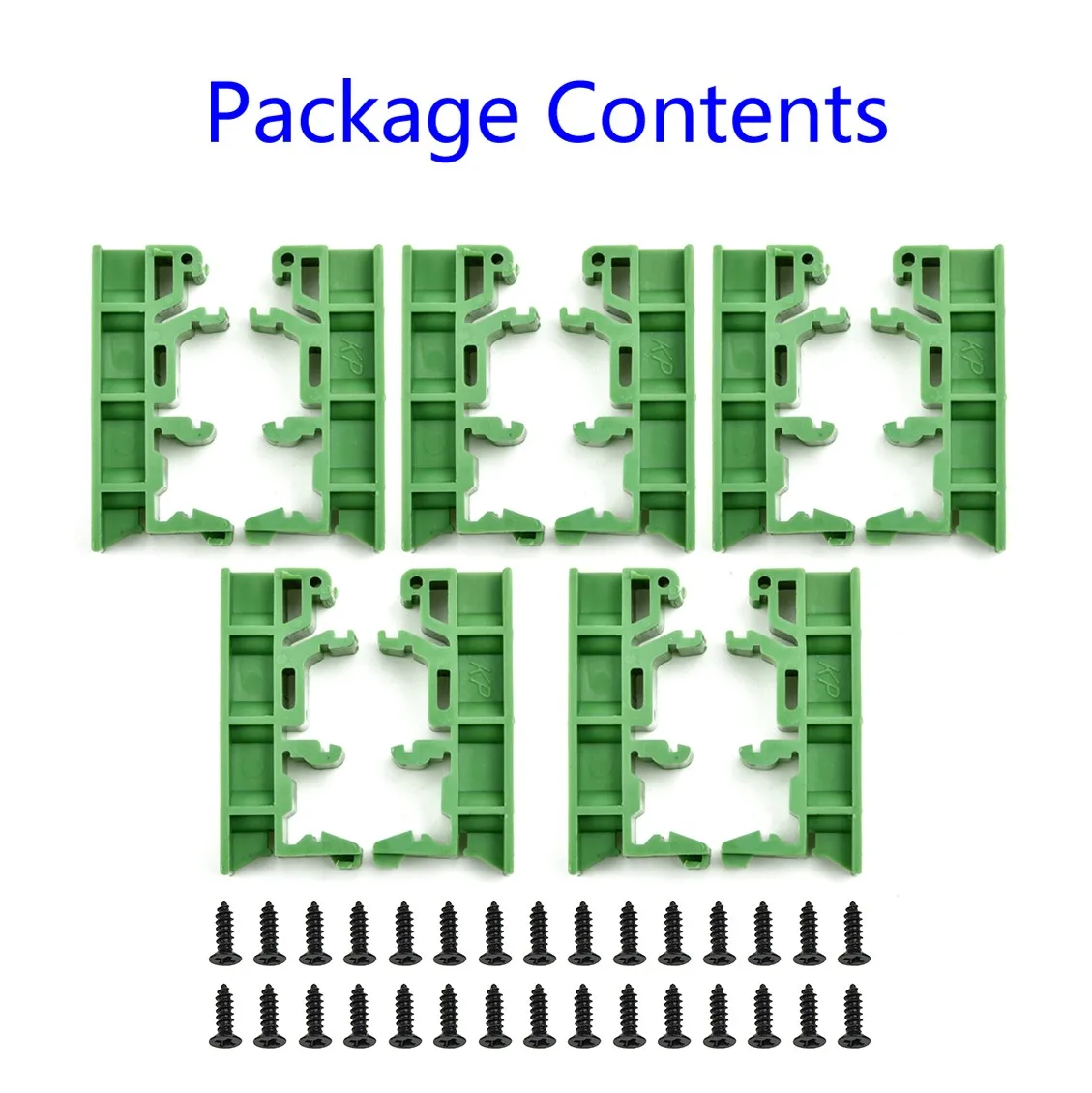 

2019 Hot 5 Set Of PCB Mounting Brackets With 20 Screws DRG-01 Green Plastic 4.2x1x1.8cm Fit For DIN 35 Mounting Rails