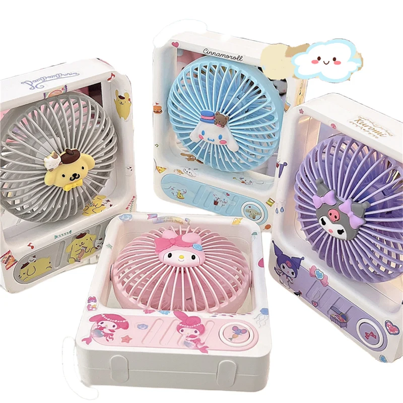 

Sanrios Kuromi Cinnamoroll мой Мелодия Настольный Электрический вентилятор аниме милый мультяшный веер с кронштейном Kawaii Портативный Регулируемый уго...