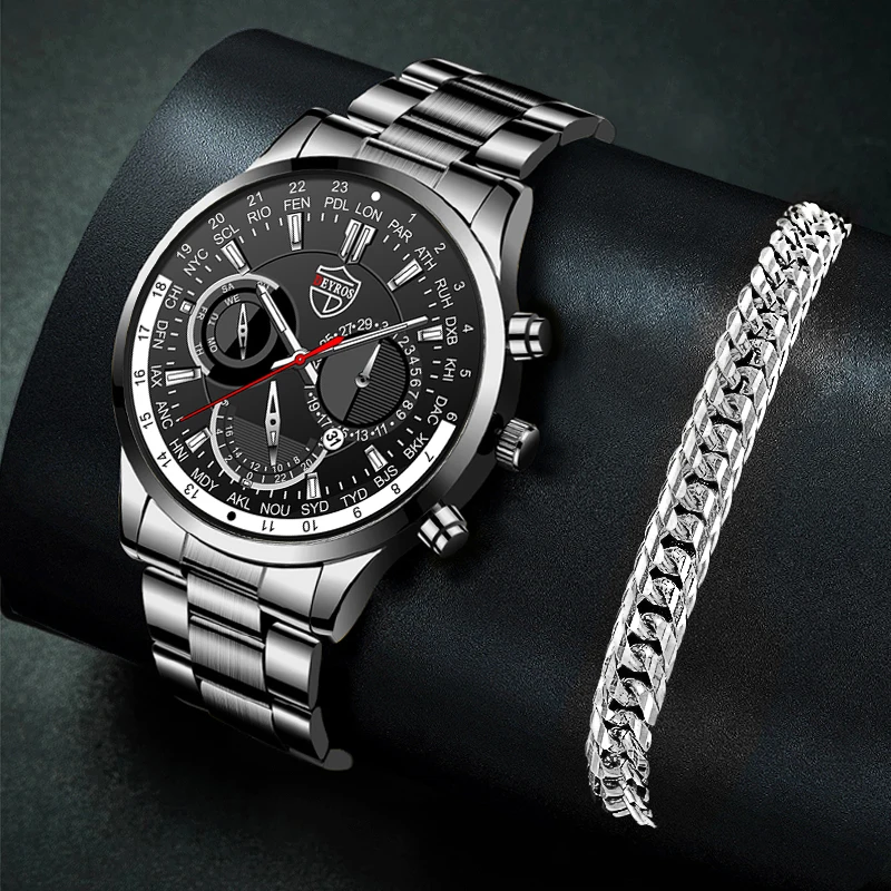 

uhren herren 2022 mode Herren Uhren Luxus Edelstahl Quarz Armbanduhr Kalender Männer Sport Casual Silber Armband Leucht Uhr
