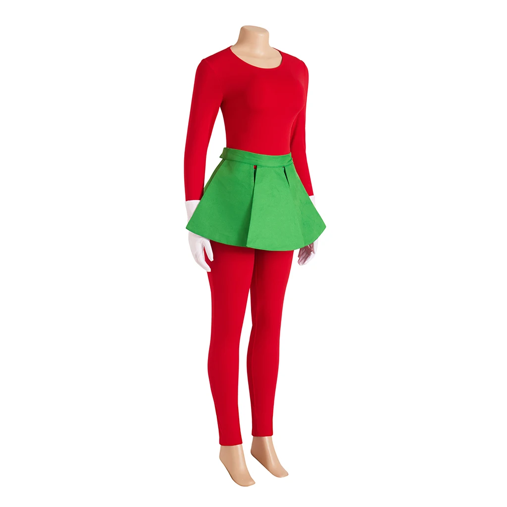 Костюм для косплея марvin the Martian красный топ брюки юбка с шапкой и перчатками