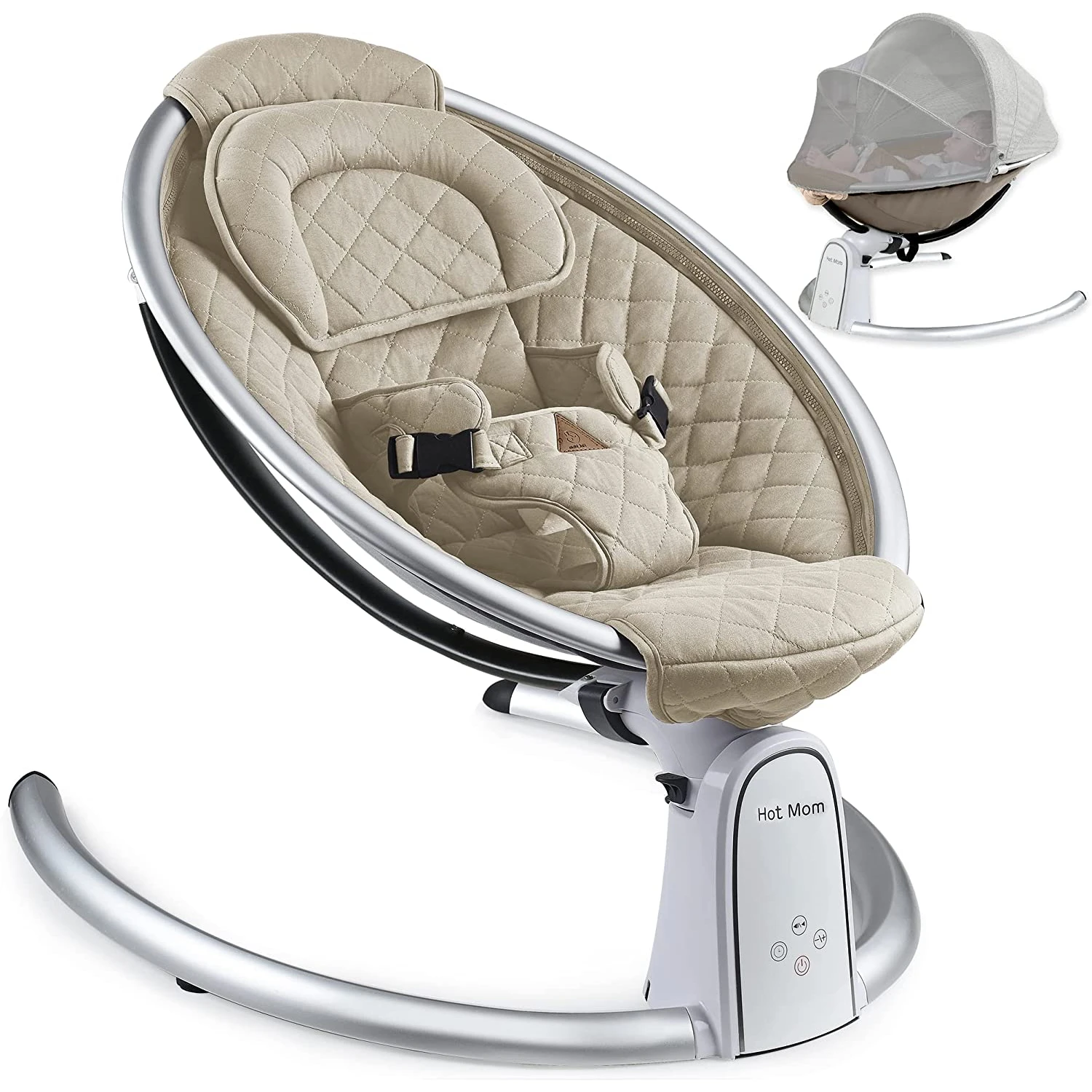 Electric Baby Bouncers with Bluetooth and Five Gear Swing Bluetooth andIntelligence Timing Baby Rocker Adjustment Baby Chair