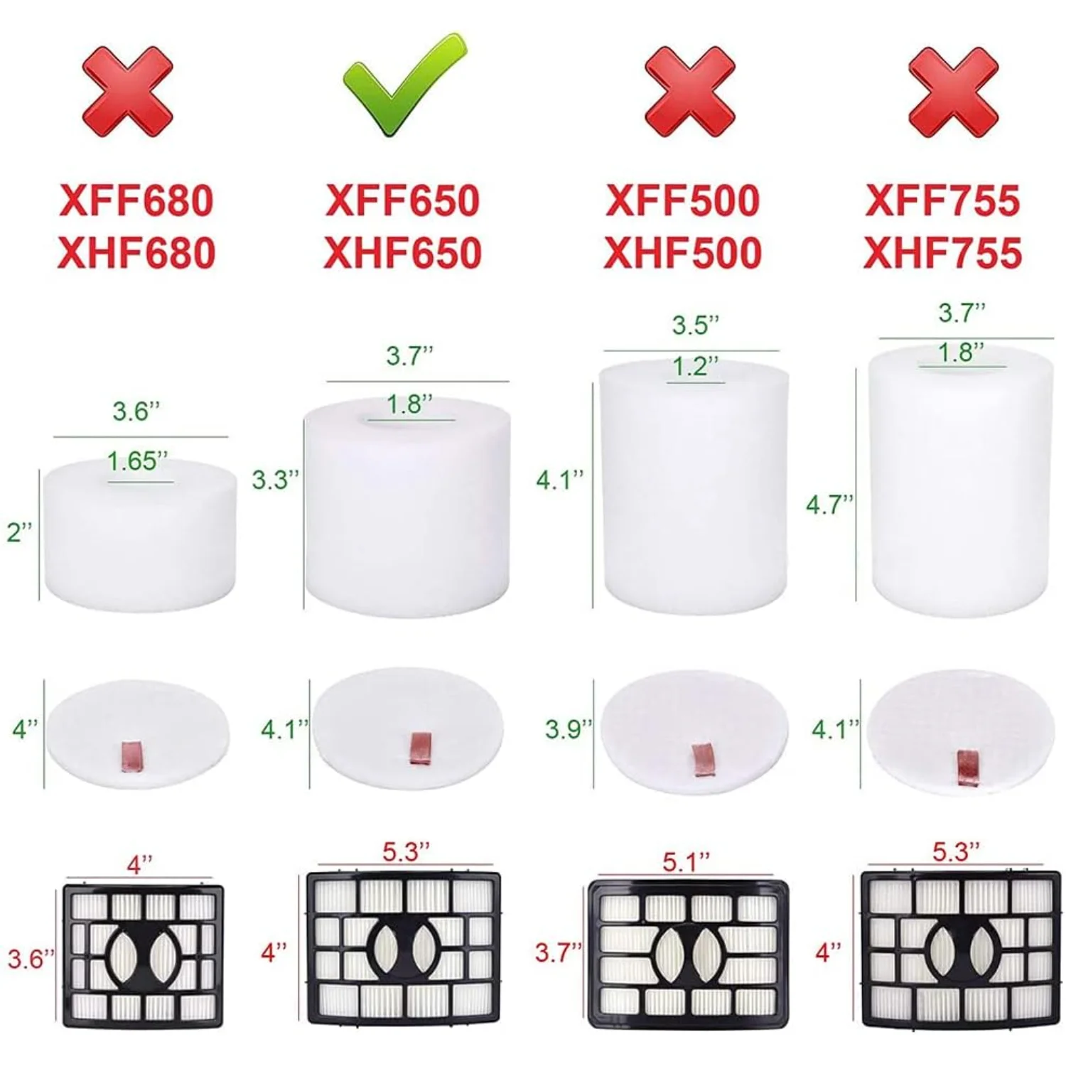 ® 2 фильтра Hepa и пены для пылесосов NV650 NV651 NV652 NV750W NV751 NV752 AX950 AX951 AX952